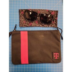 T-Mobile Sunglasses Black Frame Eyewear Sun‎ Glasses with Case Bag Promo Gift